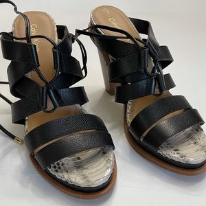 Calvin Klein Black Platform Heel Gladiator Sz. 8